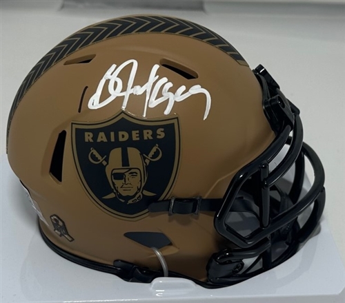 BO JACKSON SIGNED RAIDERS 2023 SALUTE II SPEED MINI HELMET - BAS