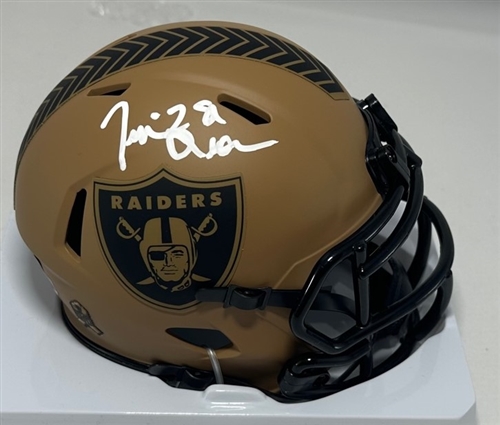 TIM BROWN SIGNED RAIDERS 2023 SALUTE II SPEED MINI HELMET - BAS