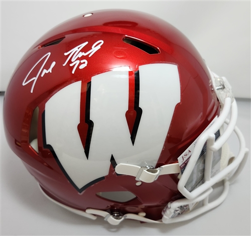 JOE THOMAS SIGNED FULL SIZE WI BADGERS AUTHENTIC FLASH SPEED HELMET - JSA