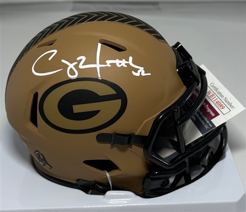 CLAY MATTHEWS SIGNED PACKERS 2023 SALUTE II SPEED MINI HELMET - JSA