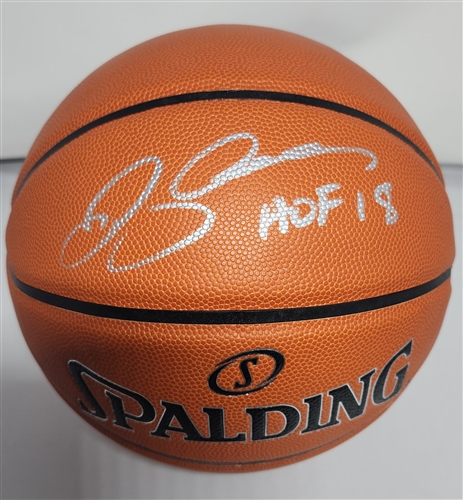 RAY ALLEN SIGNED SPALDING PERCISION BASKETBALL - BUCKS W/  HOF 18 - BECKETT