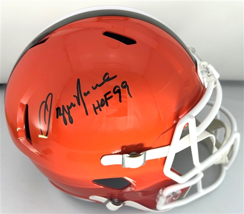 OZZIE NEWSOME SIGNED FULL SIZE REPLICA BROWNS SPEED HELMET W/ HOF - JSA