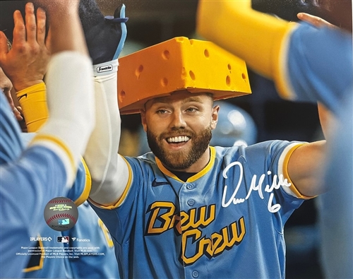 OWEN MILLER SIGNED 8X10 BREWERS PHOTO #1