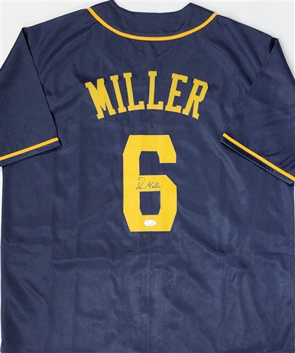 OWEN MILLER SIGNED CUSTOM REPLICA BREWERS BLUE JERSEY - JSA