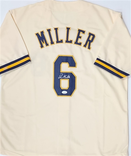 OWEN MILLER SIGNED CUSTOM REPLICA BREWERS CREAM JERSEY - JSA