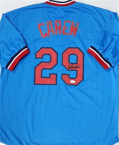 ROD CAREW SIGNED CUSTOM REPLICA TWINS JERSEY - JSA