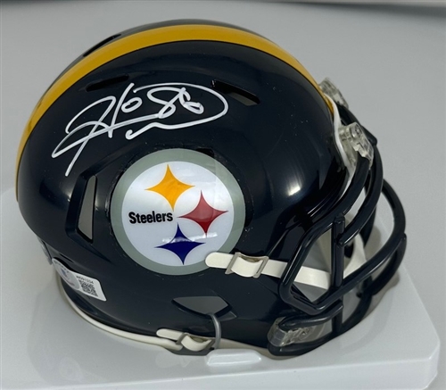 HINES WARD SIGNED STEELERS SPEED MINI HELMET - BAS