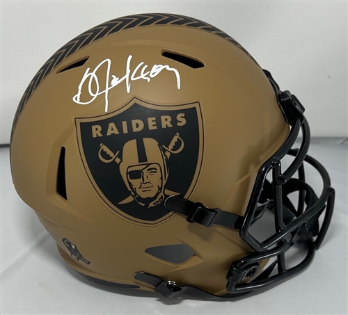 BO JACKSON SIGNED FULL SIZE REPLICA 2023 SALUTE RAIDERS SPEED HELMET - BAS