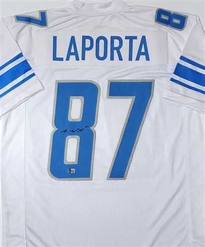 SAM LAPORTA SIGNED CUSTOM REPLICA LIONS WHITE JERSEY - BAS