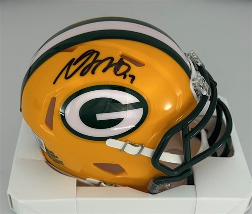 DAVANTE ADAMS SIGNED RIDDELL PACKERS SPEED MINI HELMET - BAS