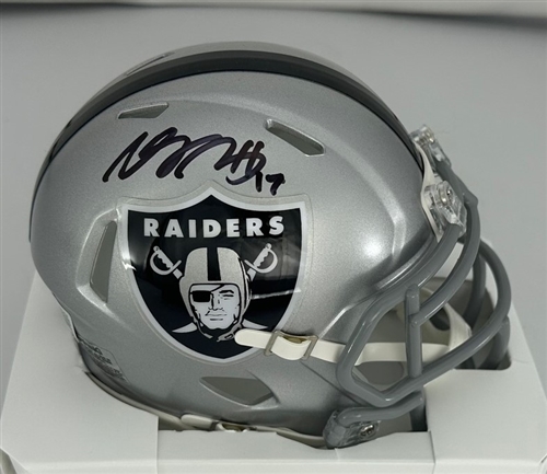 DAVANTE ADAMS SIGNED RIDDELL RAIDERS SPEED MINI HELMET - BAS