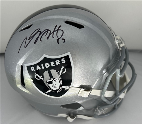 DAVANTE ADAMS SIGNED FULL SIZE RAIDERS REPLICA SPEED HELMET - BAS