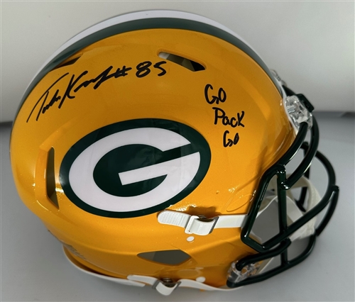 TUCKER KRAFT SIGNED FULL SIZE PACKERS AUTHENTIC SPEED HELMET W/ SCRIPT - JSA