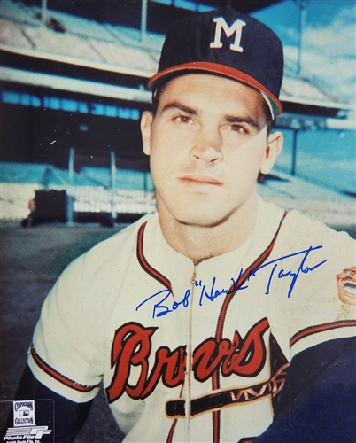 BOB HAWK TAYLOR SIGNED 8X10 MILW BRAVES PHOTO #3