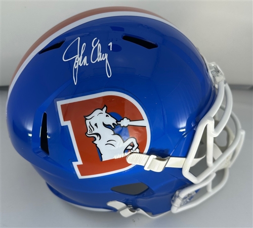 JOHN ELWAY SIGNED FULL SIZE BRONCOS REPLICA SPEED HELMET - BAS