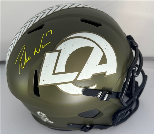 PUKA NACUA SIGNED FULL SIZE RAMS SALUTE REPLICA SPEED HELMET - FAN