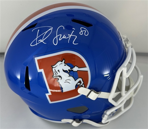 ROD SMITH SIGNED FULL SIZE BRONCOS REPLICA SPEED HELMET - BAS