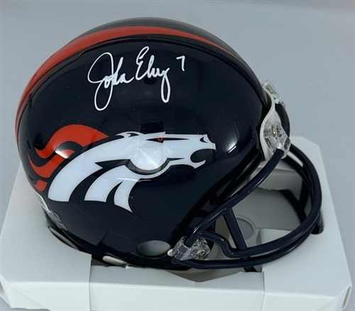 JOHN ELWAY SIGNED BRONCOS VSR4 MINI HELMET - BAS