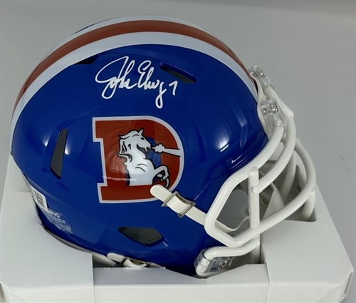 JOHN ELWAY SIGNED BRONCOS SPEED MINI HELMET - BAS