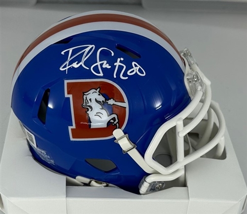 ROD SMITH SIGNED BRONCOS SPEED MINI HELMET - BAS