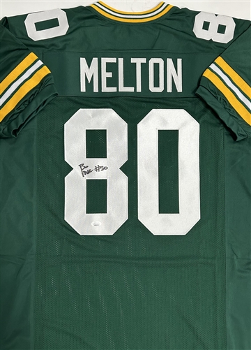 BO MELTON SIGNED CUSTOM REPLICA PACKERS GREEN JERSEY - JSA