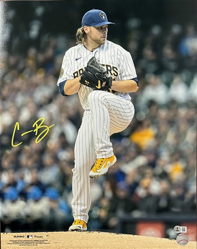 CORBIN BURNES SIGNED 16X20 BREWERS PHOTO #24 - BAS