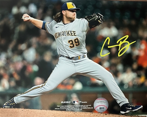 CORBIN BURNES SIGNED 8X10 BREWERS PHOTO #25