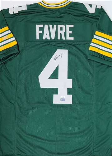 BRETT FAVRE SIGNED CUSTOM REPLICA PACKERS GREEN JERSEY - JSA