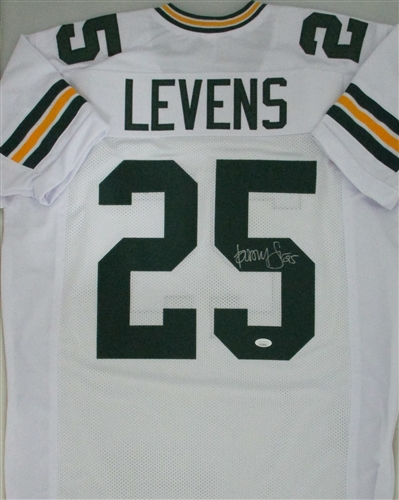 DORSEY LEVENS SIGNED CUSTOM REPLICA PACKERS WHITE JERSEY - JSA