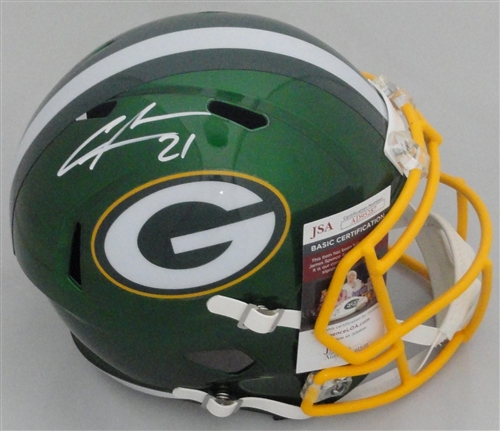 CHARLES WOODSON SIGNED FULL SIZE PACKERS REPLICA FLASH HELMET - JSA