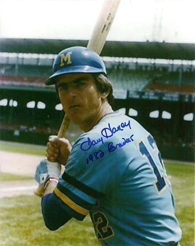 LARRY HANEY SIGNED 8X10 BREWES PHOTO #1