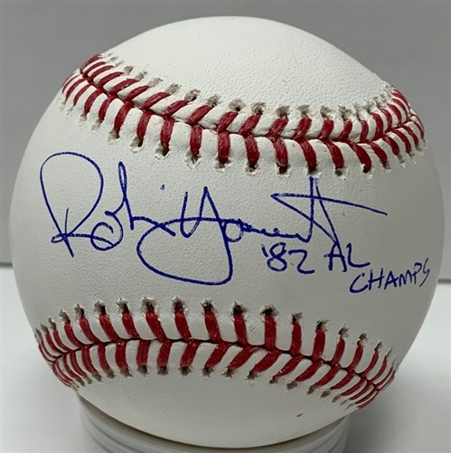 ROBIN YOUNT SIGNED MLB BASEBALL W/ '82 AL CHAMPS - BREWERS - JSA