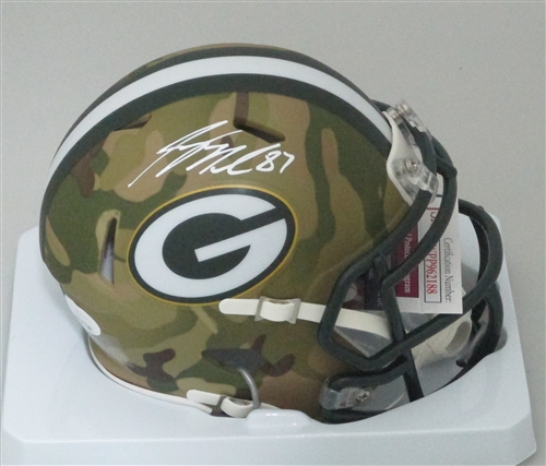 JORDY NELSON SIGNED PACKERS CAMO MINI HELMET - JSA