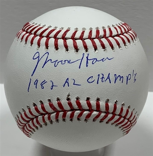 MOOSE HAAS SIGNED OFFICIAL MLB BASEBALL W/ 1982 AL CHAMPS - JSA