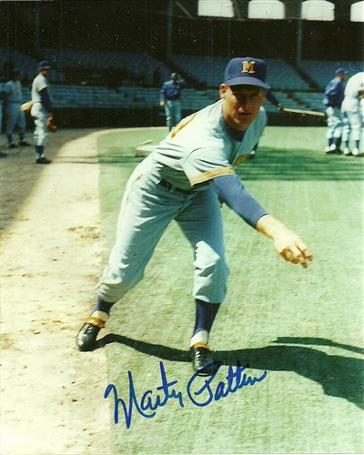 MARTY PATTIN SIGNED 8X10 BREWERS PHOTO #1