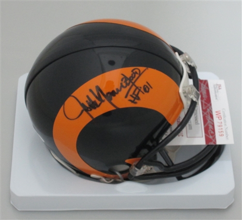 JACK YOUNGBLOOD SIGNED RAMS THROWBACK MINI HELMET - JSA