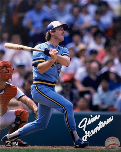 JIM GANTNER SIGNED 8X10 BREWERS PHOTO #3