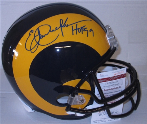 ERIC DICKERSON SIGNED RAMS FULL SIZE REPLICA HELMET - JSA