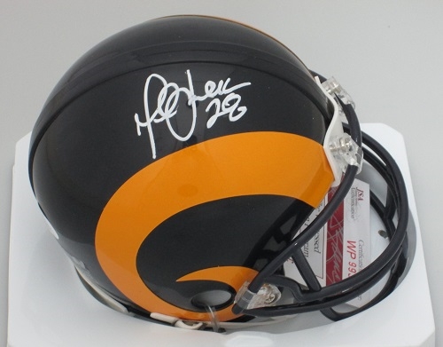 MARSHALL FAULK SIGNED RAMS TB MINI HELMET - JSA