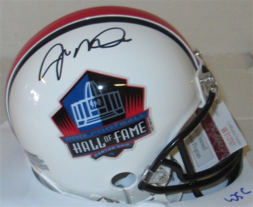 JOE MONTANA SIGNED HALL OF FAME LOGO MINI HELMET - JSA