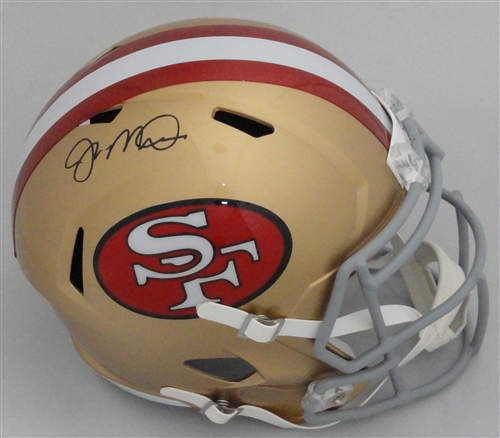 JOE MONTANA SIGNED FULL SIZE SF 49ERS REPLICA SPEED HELMET - FAN