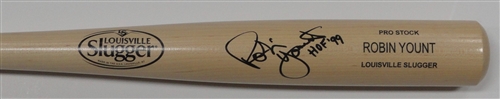 ROBIN YOUNT SIGNED LOUISVILLE SLUGGER NAME ENGRAVED BLONDE BAT W/ HOF 99 - JSA