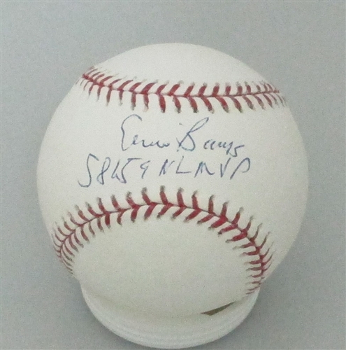 ERNIE BANKS (d) SIGNED MLB BASEBALL W/ 58 & 59 NL MVP