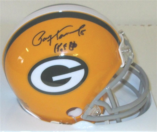 PAUL HORNUNG SIGNED PACKERS THROWBACK MINI HELMET W/ HOF