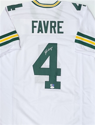 BRETT FAVRE SIGNED CUSTOM REPLICA PACKERS WHITE JERSEY - JSA