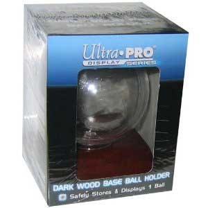 ULTRA PRO DARK WOOD BASE BASEBALL HOLDER