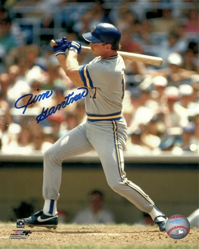 JIM GANTNER SIGNED 8X10 BREWERS PHOTO #9