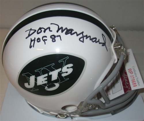 DON MAYNARD SIGNED JETS MINI HELMET W/ HOF '87 - JSA