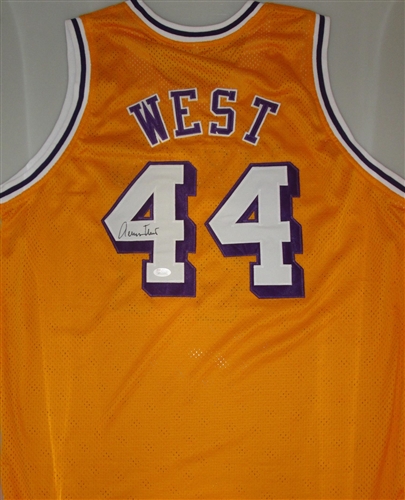 JERRY WEST SIGNED CUSTOM LAKERS JERSEY - JSA