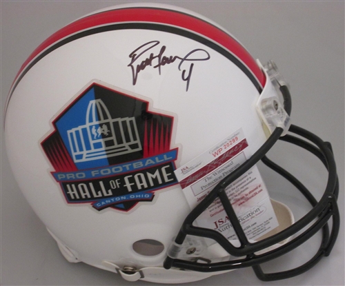 BRETT FAVRE SIGNED FULL SIZE AUTHENTIC HOF LOGO HELMET - JSA